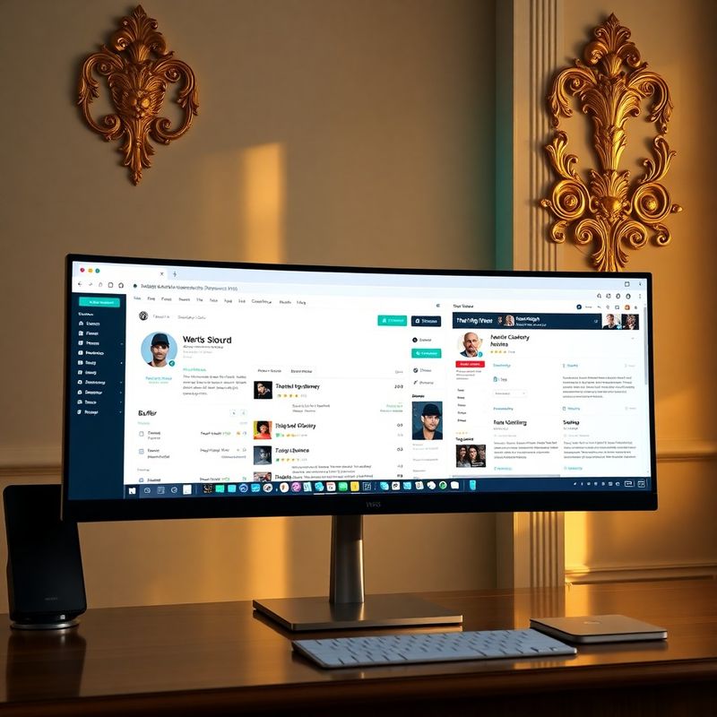 Ultrawide monitor s dashboardy WordPress, Buffer a Mailchimp